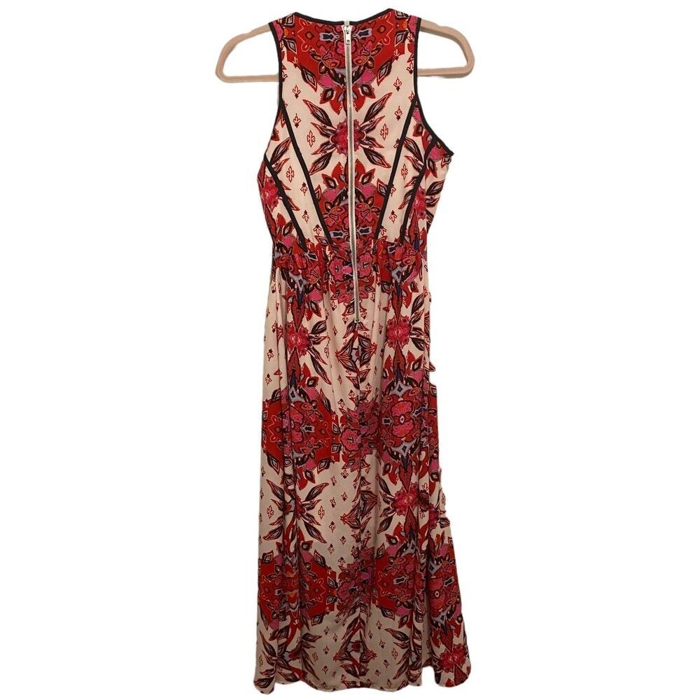 NWT GIANNI BINI Red Print Sleeveless Fit and Flare Lined Maxi-Dress Size S - Picture 4 of 6